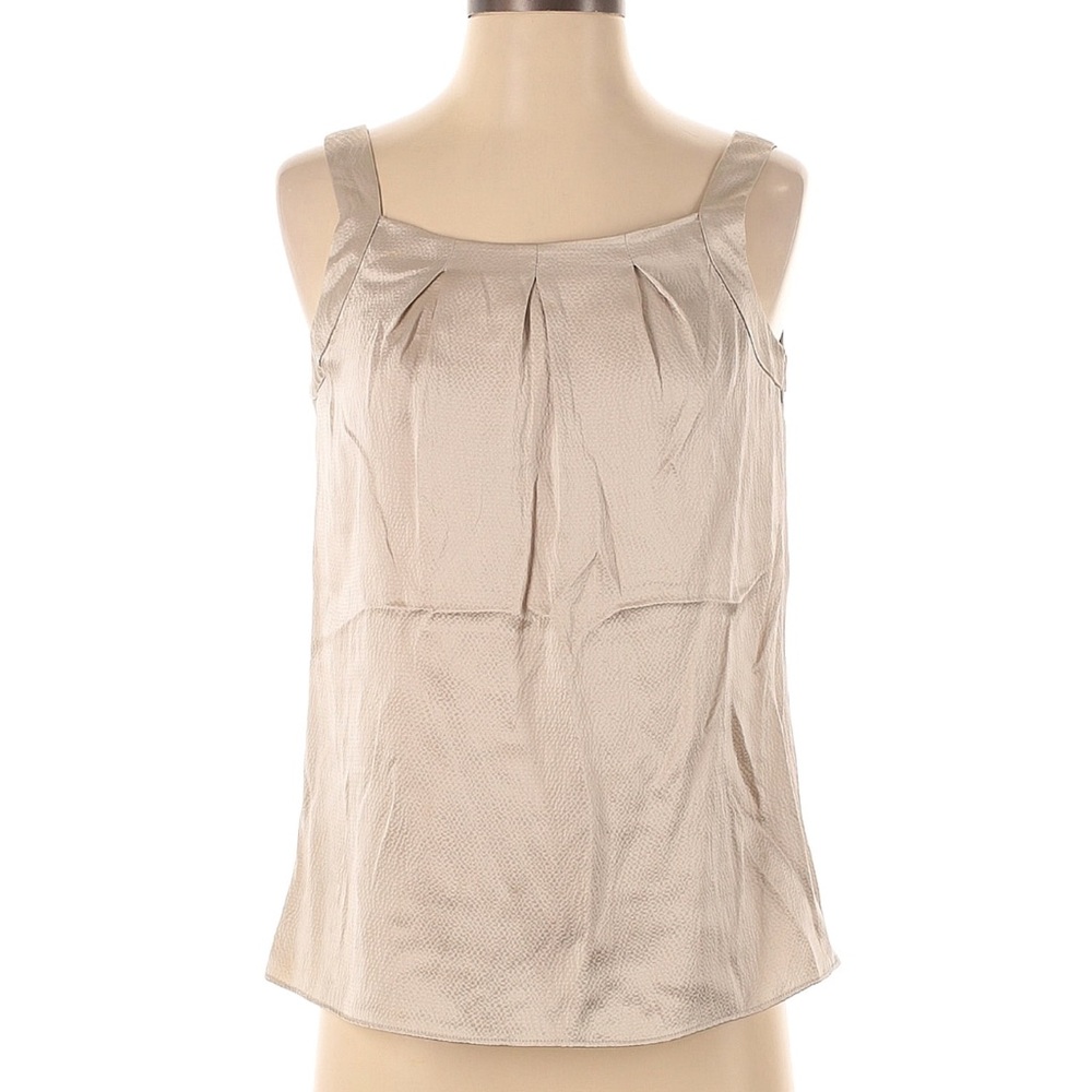 J. Crew 100% silk tan beige sleeveless blouse size Xs/0
